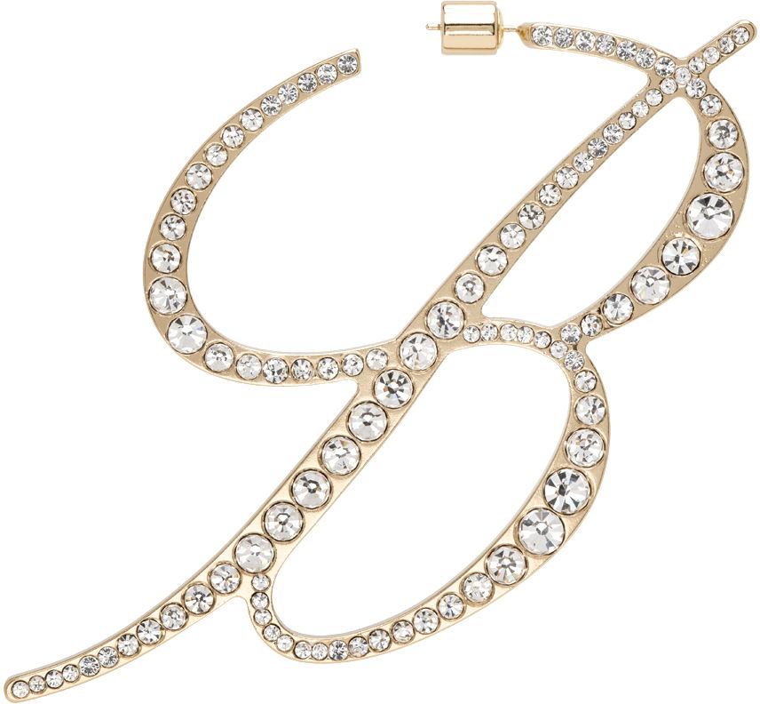 Сережки Blumarine Crystal-Embellished "B" Monogram Single Earring Металік | P444W062A, 0