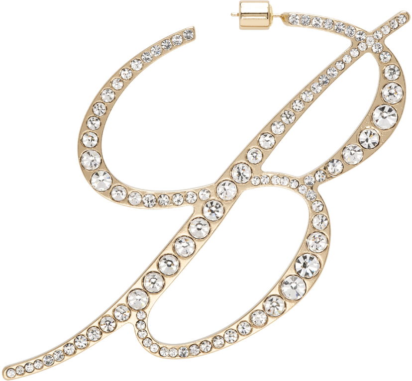 Сережки Blumarine Crystal-Embellished "B" Monogram Single Earring Металік | P444W062A