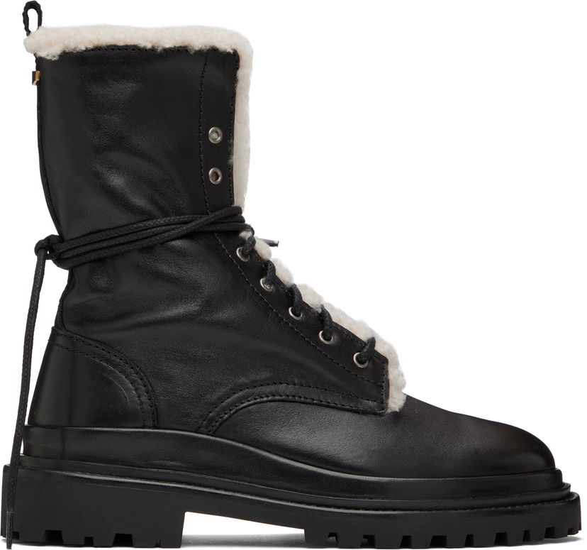 Одяг ISABEL MARANT Isabel Marant Ghiso Shearling-Lined Leather Boots чорний | 24HBO0090FB-B4A07S