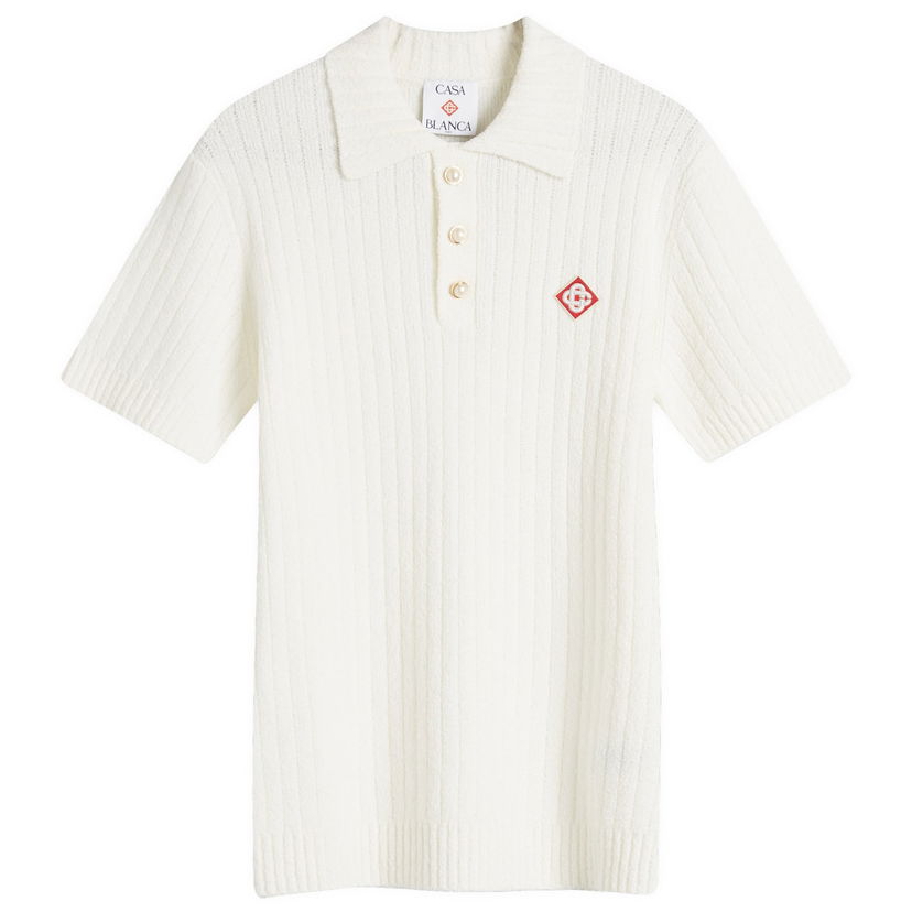 Сорочка поло Casablanca Boucle Polo Shirt білий | MPS25-KW-780-01