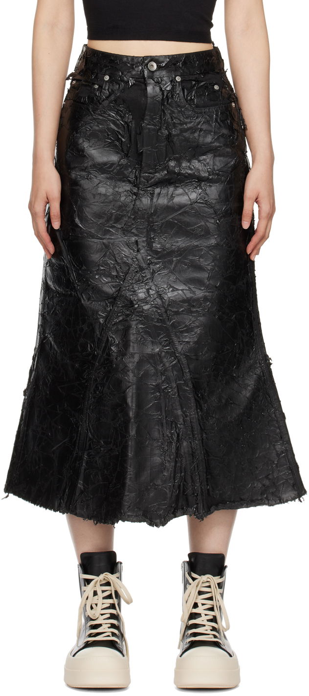 Спідниця Rick Owens DRKSHDW Godet Denim Midi Skirt чорний | DS02D2345 BMC