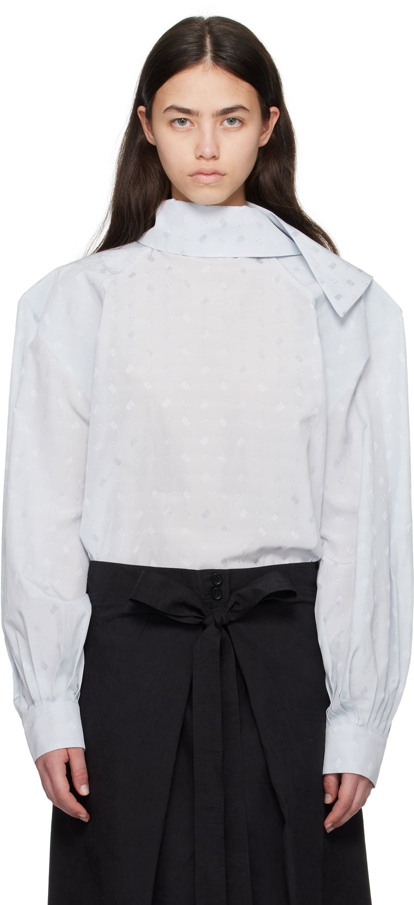Сорочка Marni Marni Viscose Jacquard Balloon Blouse Синій | TTMA0381A0 UTVA48