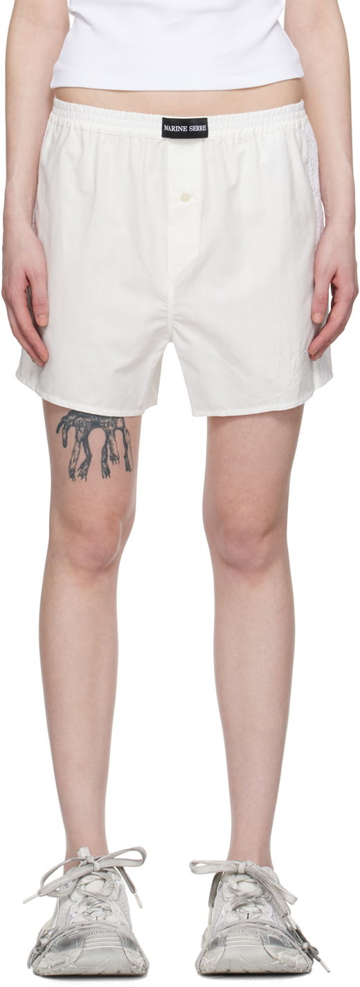 Шорти Marine Serre Patch Shorts білий | USH002