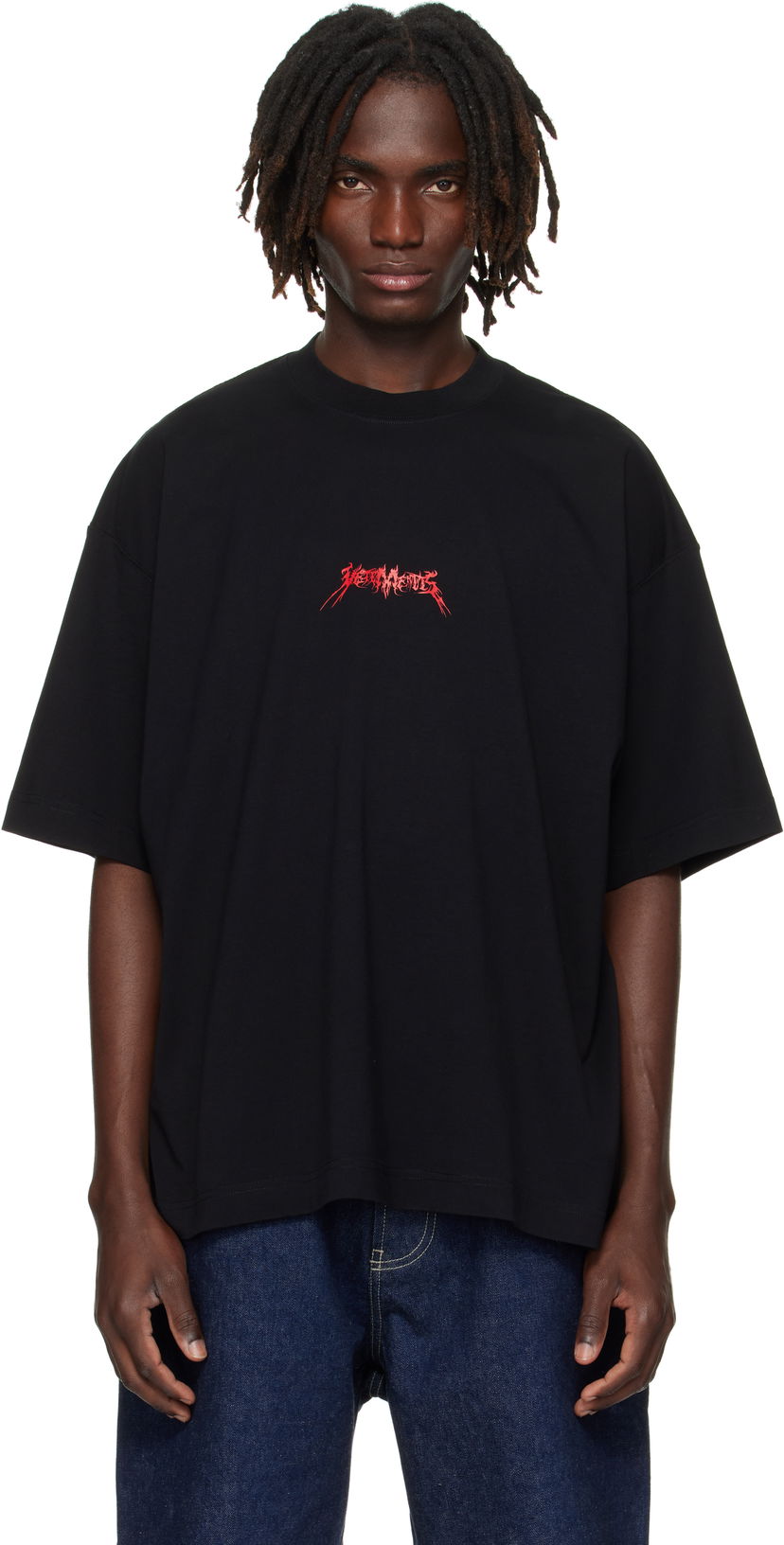 Футболка VETEMENTS Vetements Metal Logo Regular Fit T-Shirt чорний | UH76TR600B