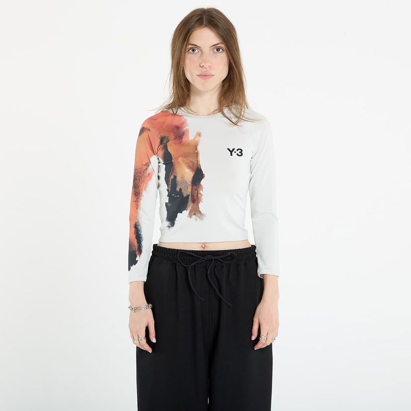 Футболка Y-3 Y-3 Crop Longsleeve T-Shirt білий | JM4787