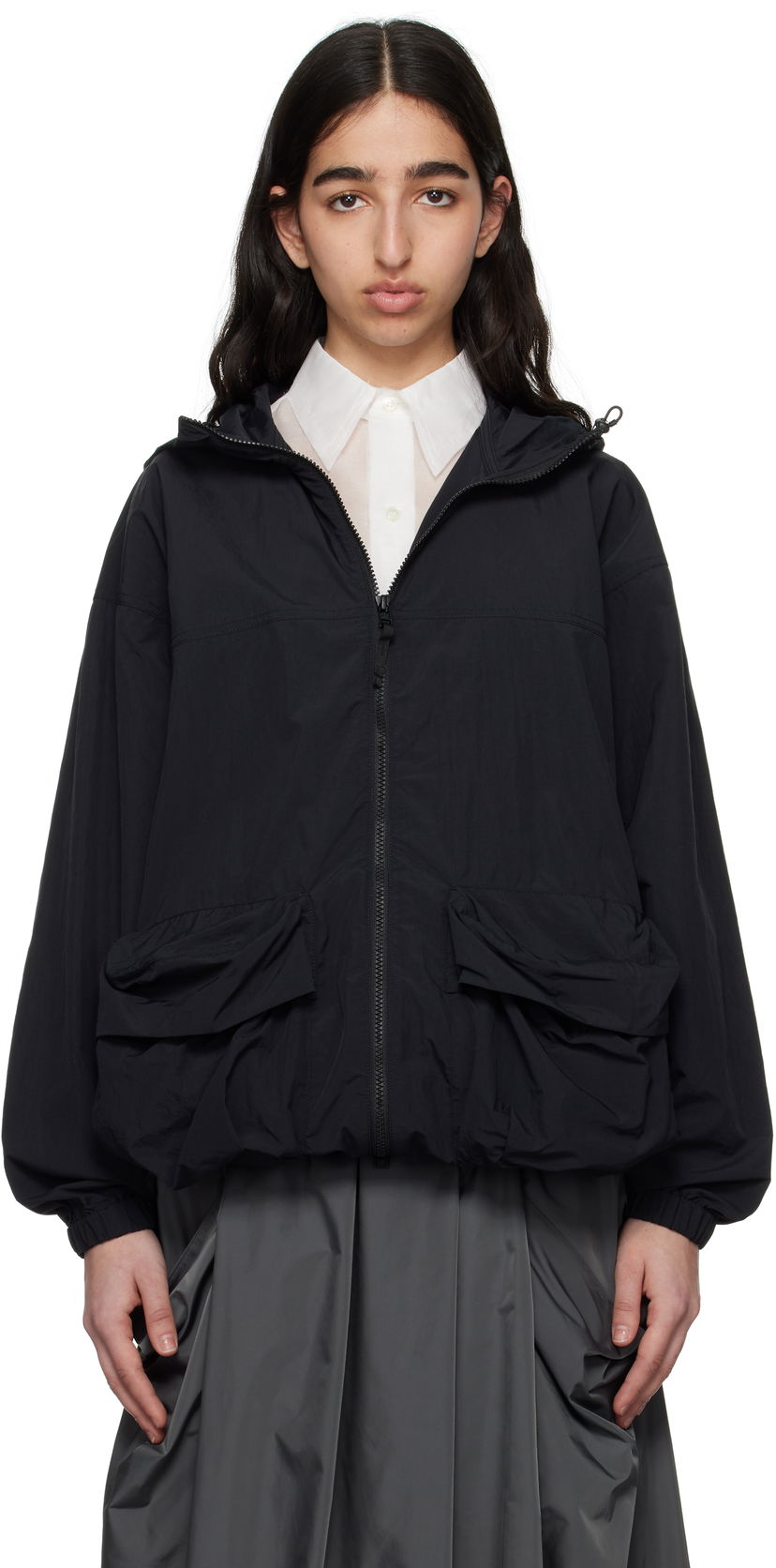 Вітровка Snow Peak Snow Peak Nylon Tussah Hooded Jacket чорний | JK-25SU008