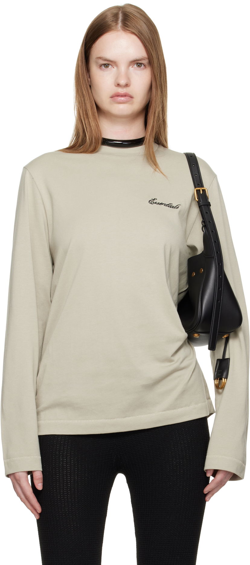 Футболка Fear of God ESSENTIALS Classic Fit Long Sleeve T-shirt бежевий | 125SP255886FW