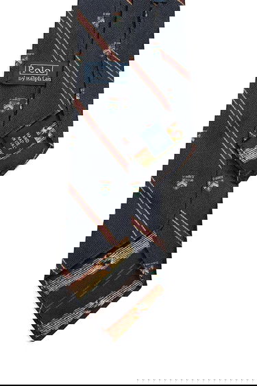 Аксесуари Polo by Ralph Lauren Polo Ralph Lauren Silk Tie with Crest and Stripe Pattern Різнокольоровий | 712971857, 1