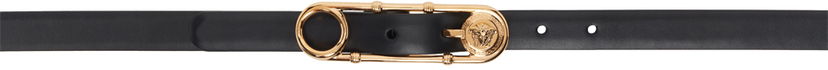 Ремені Versace Versace Safety Pin Leather Belt чорний | 1004792_DV3T_1B00V
