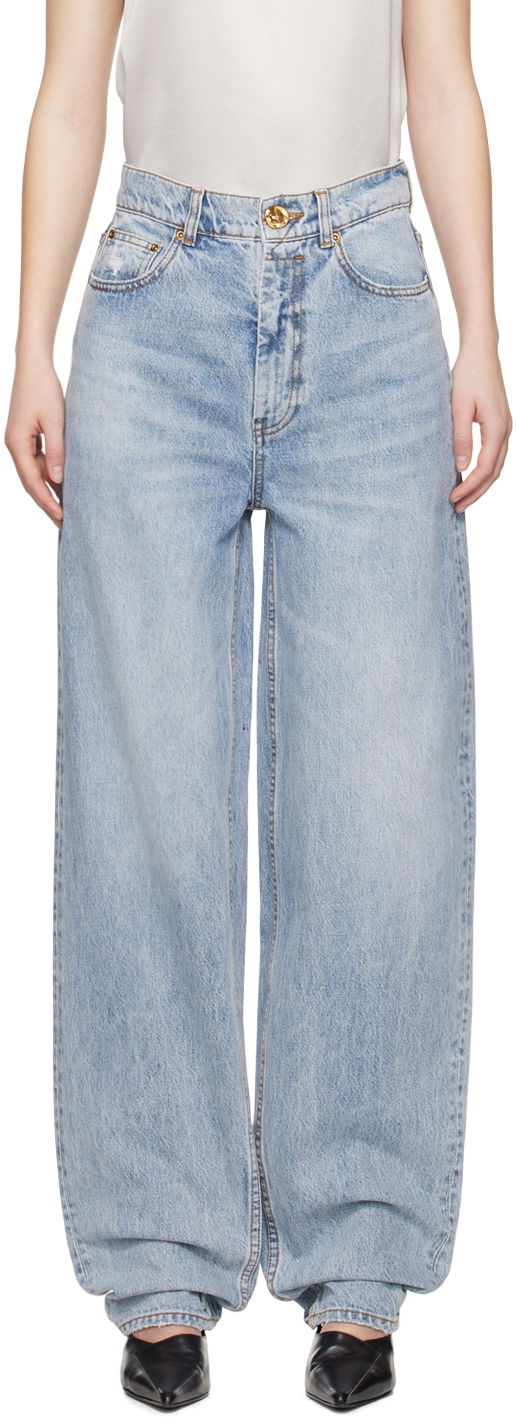 Джинси ZIMMERMANN Zimmermann Natura Oversize Barrel Jeans Синій | 9212PS241