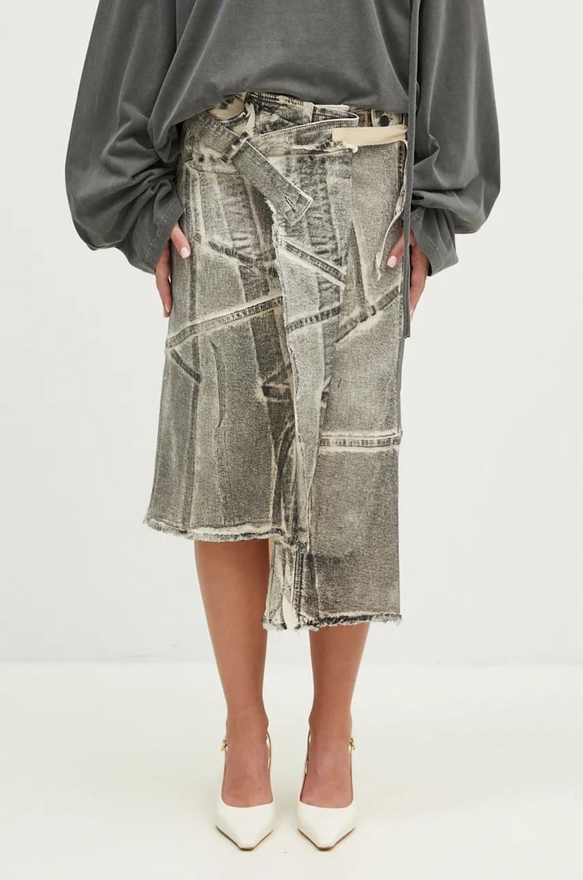 Спідниця Ottolinger Ottolinger Denim Wrap Mini A-Line Skirt Сірий | 1170404921