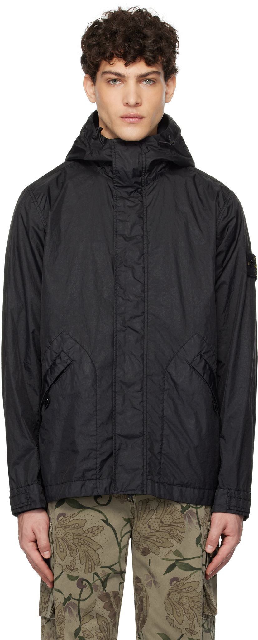 Вітровка Stone Island Short Dyed Hooded Jacket чорний | K1S15 4100093 S0A21
