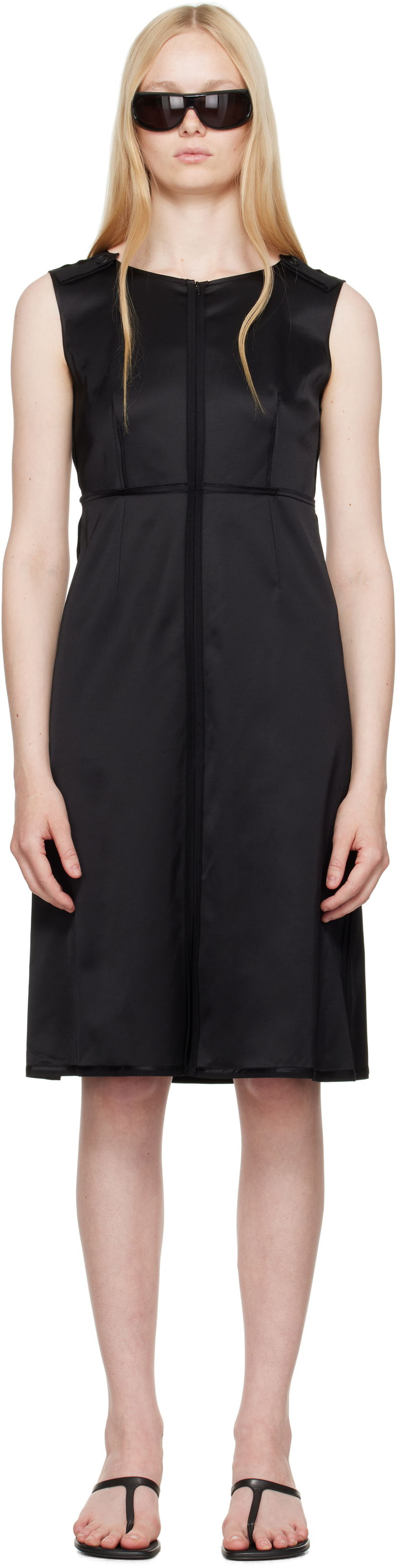 плаття Maison Margiela MM6 Maison Margiela Satin Stretch Midi Dress чорний | S62DA0048 M35143