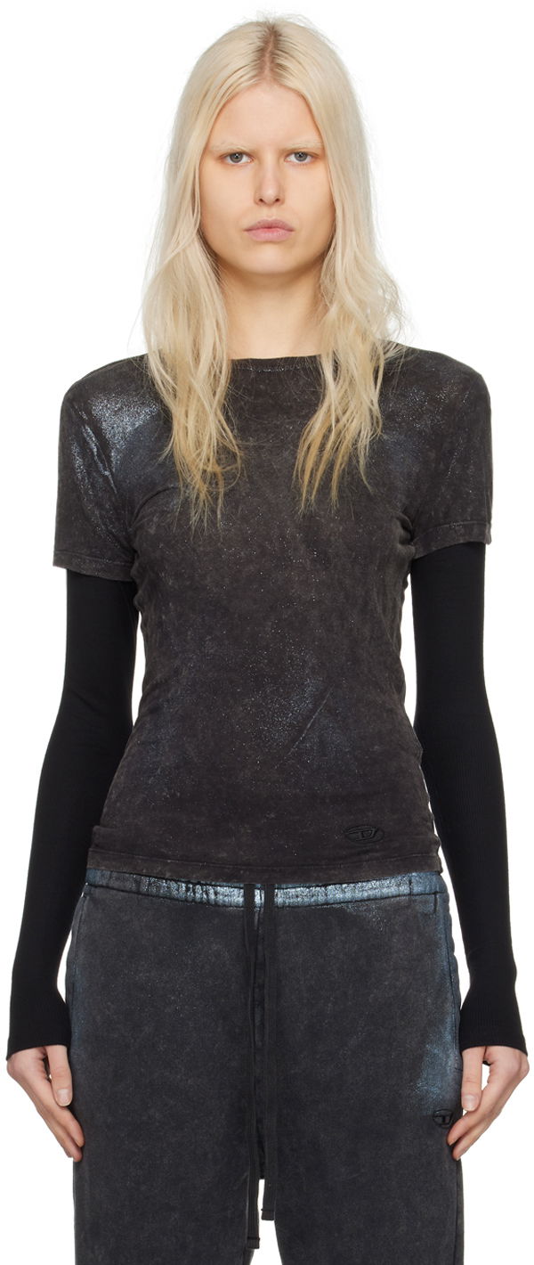 Футболка Diesel T-Miwa Long Sleeve T-Shirt чорний | A12162 0DPAN
