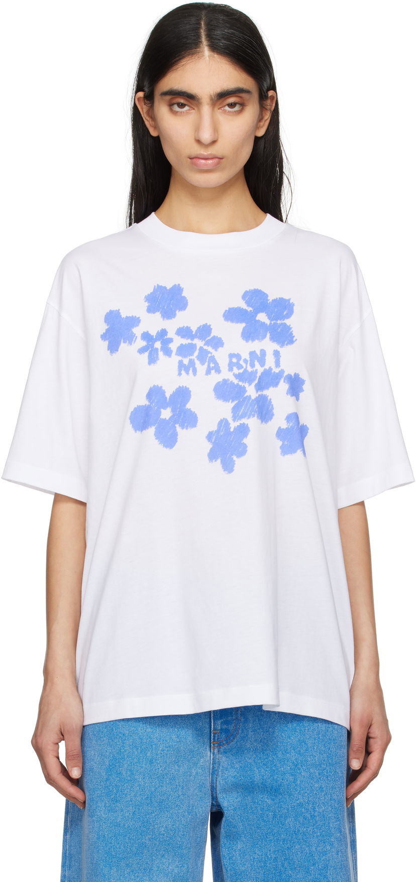 Футболка Marni Marni Daisy Garden Cotton T-Shirt білий | THJET49P09 USCX40
