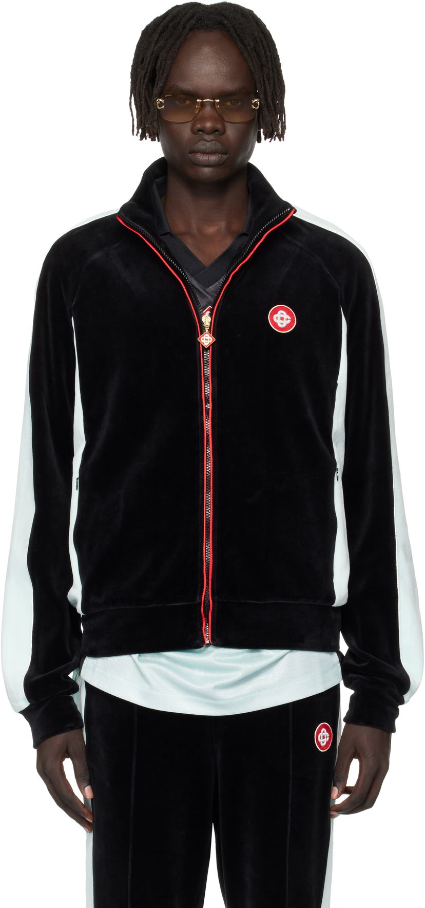 Куртка Casablanca Casablanca Velour Track Jacket чорний | MPF25-JTP-395-01
