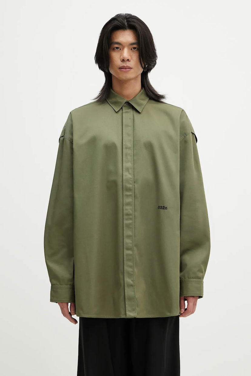 Сорочка 032C 032c 'Steaming: Optional' Relaxed Fit Shirt Зелений | S25.URW.1306.400