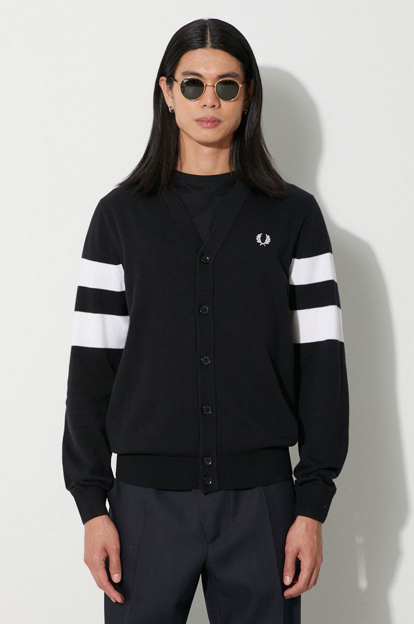 Cветр Fred Perry Striped Cardigan чорний | K5534.102