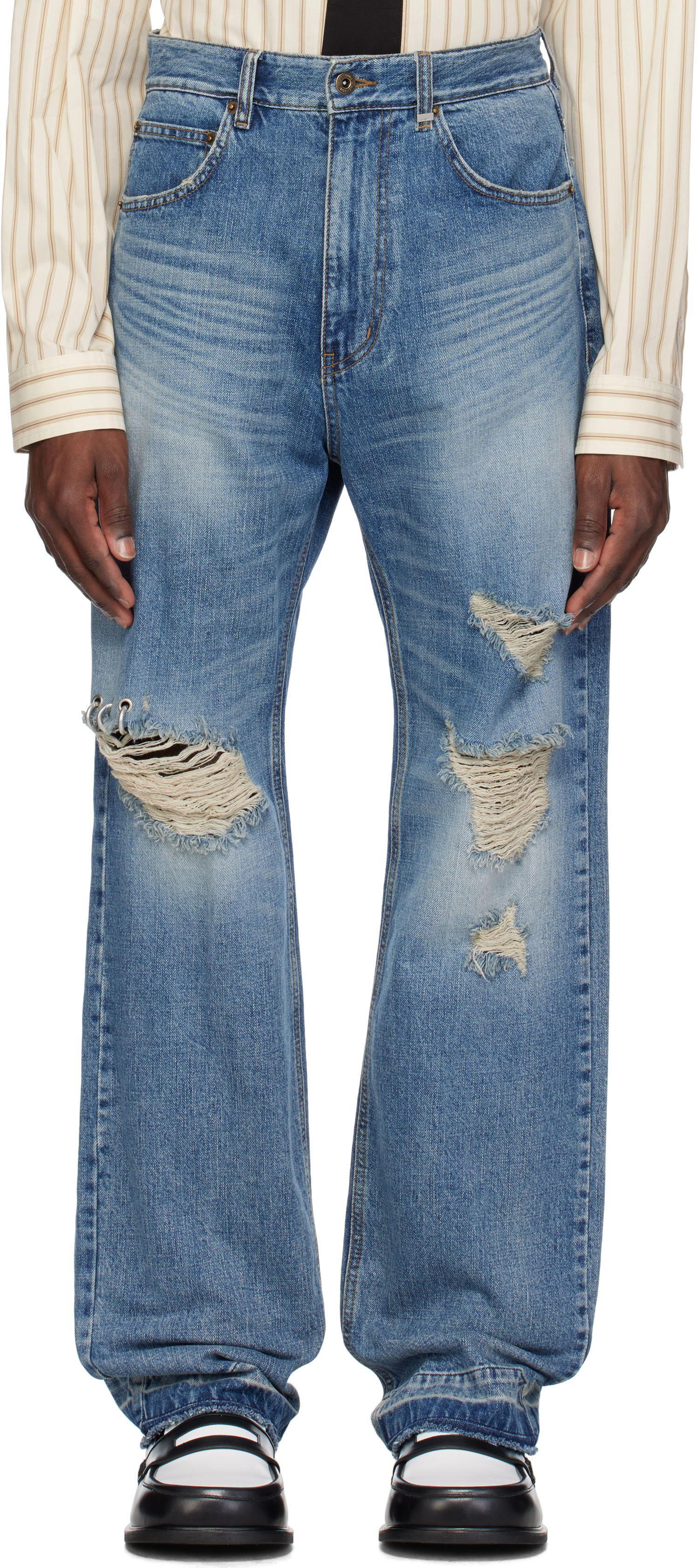 Джинси We11done We11done Distressed Jeans Синій | WD-DP0-25-333-M-BL, 0