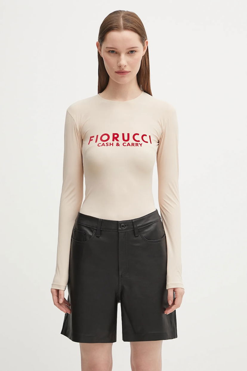 Футболка Fiorucci Fiorucci Cash & Carry Long Sleeve T-Shirt бежевий | W02FPTBO430LY01NA01