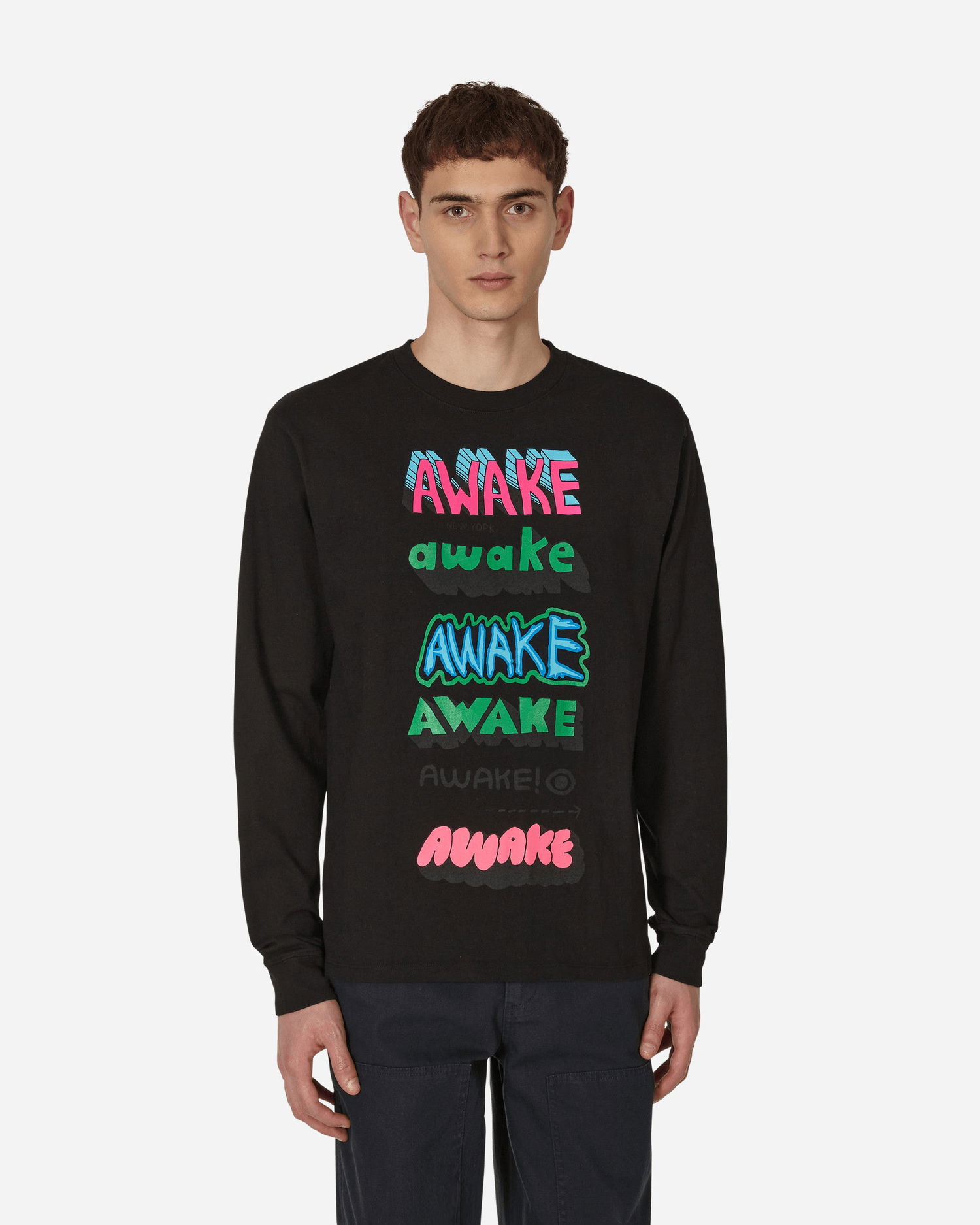 Футболка Awake NY Stefan Meier Printed Longsleeve T-Shirt чорний | AWK-FW22-TS004 BLA, 0