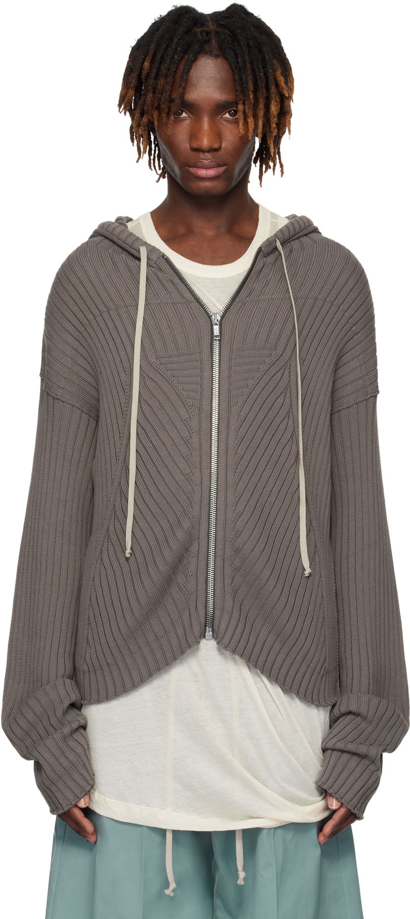 Світшоти Rick Owens Rick Owens Hollywood Zip Hoodie Сірий | RU01E5614 KEC