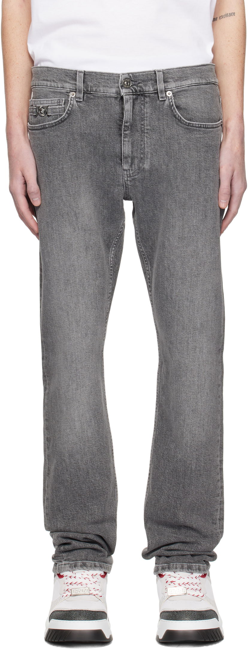 Джинси Versace Slim-Fit Jeans Сірий | 1011693_1A11274