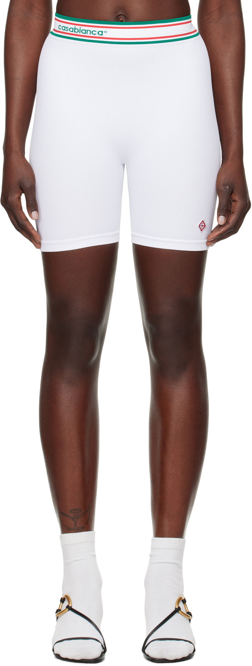 Шорти Casablanca Casablanca Seamless Sport Shorts білий | WPS25-ACT-025-01