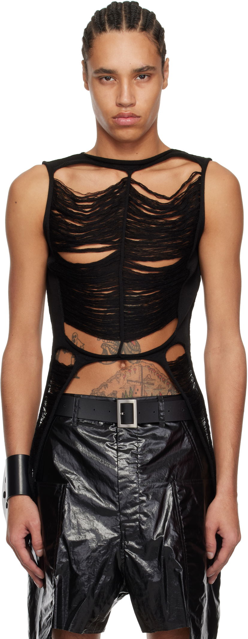 Безрукавка Rick Owens Rick Owens Hollywood SL Cutout Tank Top чорний | RR01E5670 KGRIDM