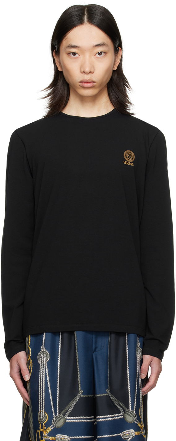 Футболка Versace Medusa Long Sleeve T-Shirt чорний | AUU01007_1A10011