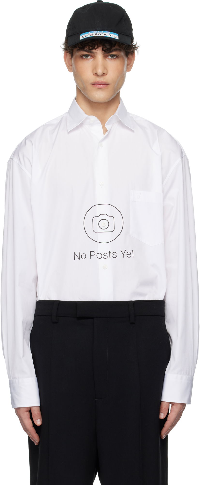 Сорочка VETEMENTS 'No Posts' Graphic Print Classic Shirt білий | UA66SH440W
