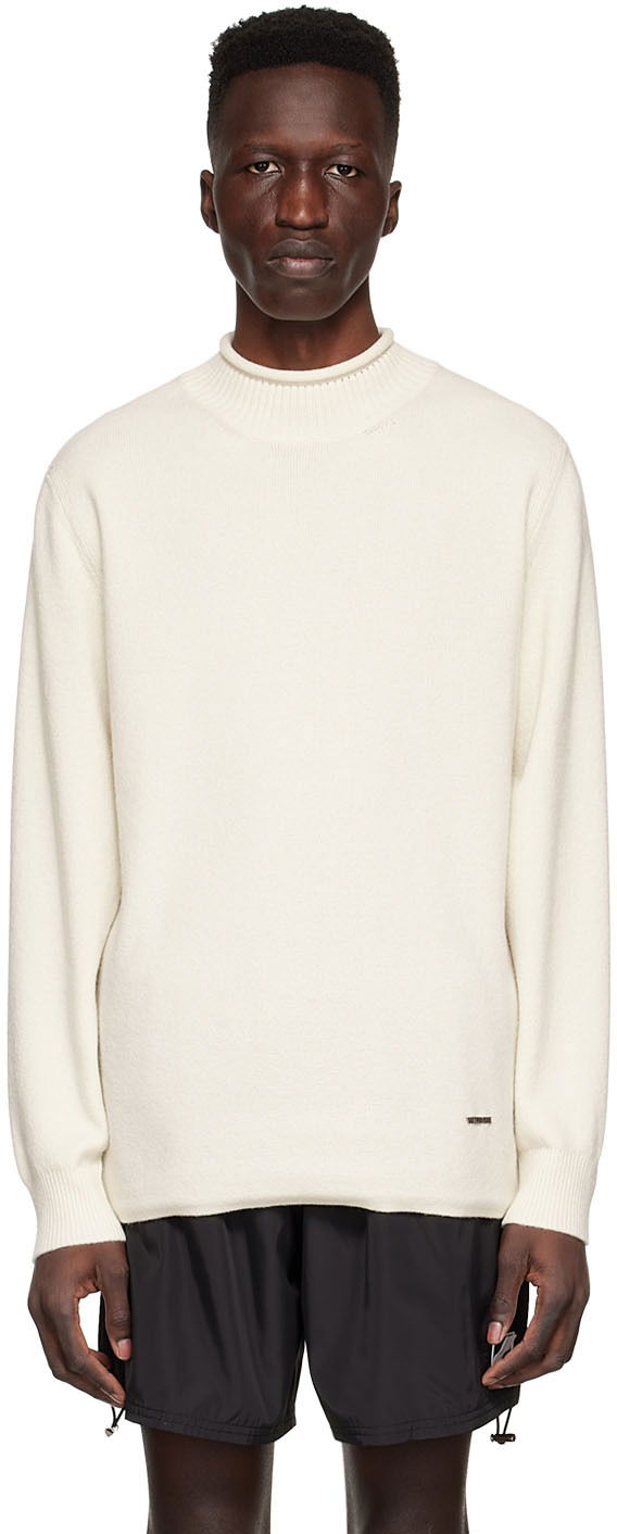Cветр We11done Cashmere Mock Neck Sweater білий | WD-KT1-22-653-U-IV