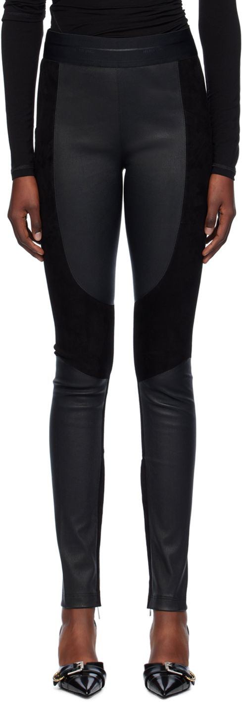 Легінси Helmut Lang Racer Leather Leggings чорний | O06HW202