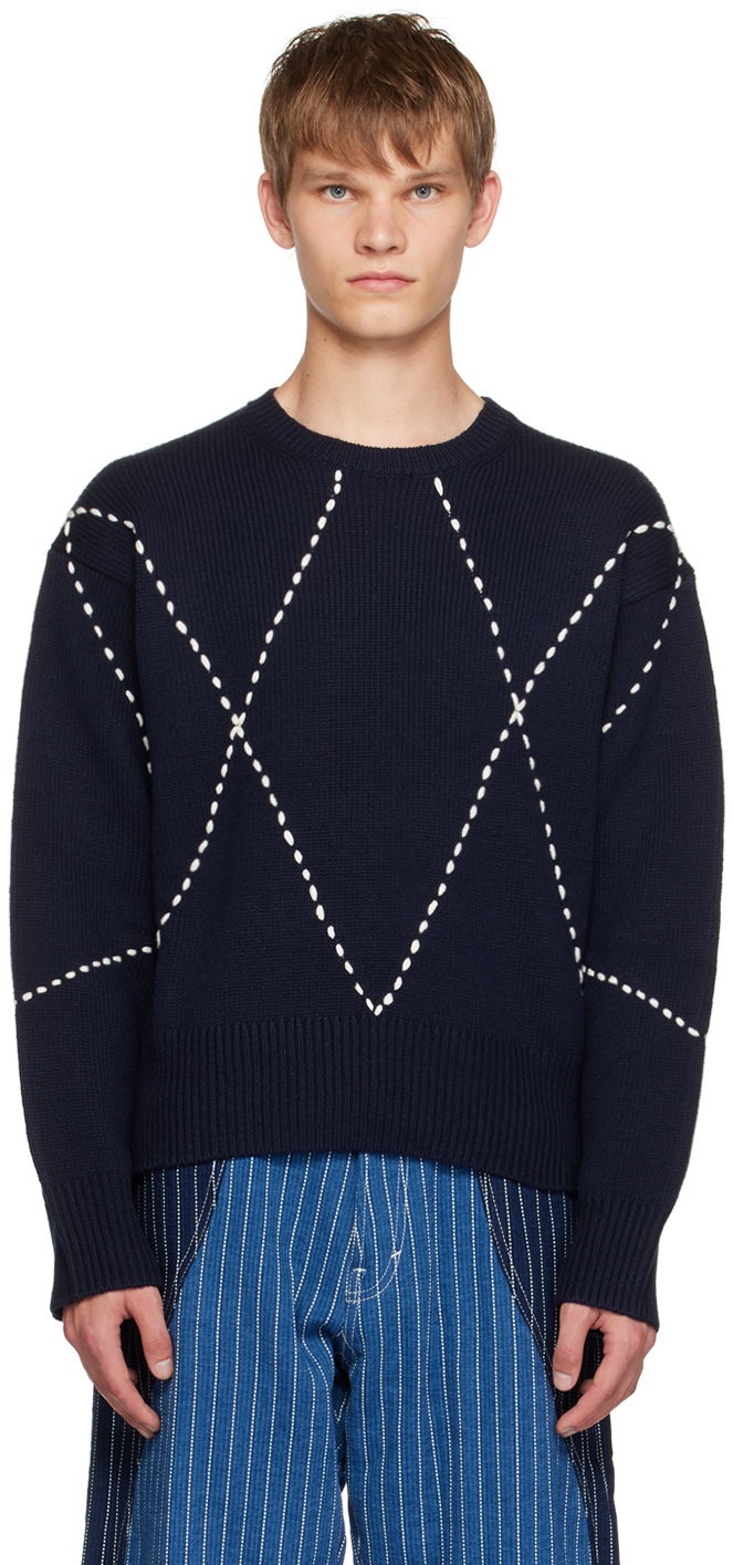 Cветр KENZO Paris Sashiko Stitch Sweater темно-синій | FD65PU4093CI, 0