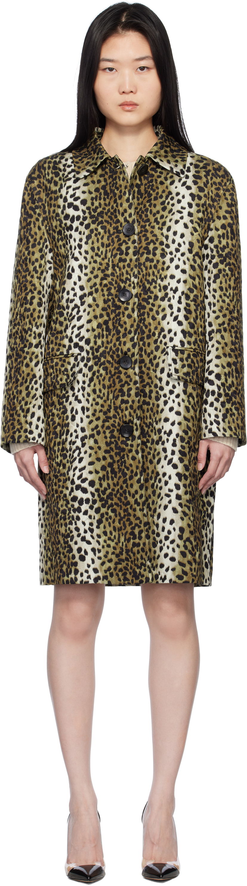 Пальто Blumarine Blumarine Printed Jacquard Coat Коричневий | P522S093A
