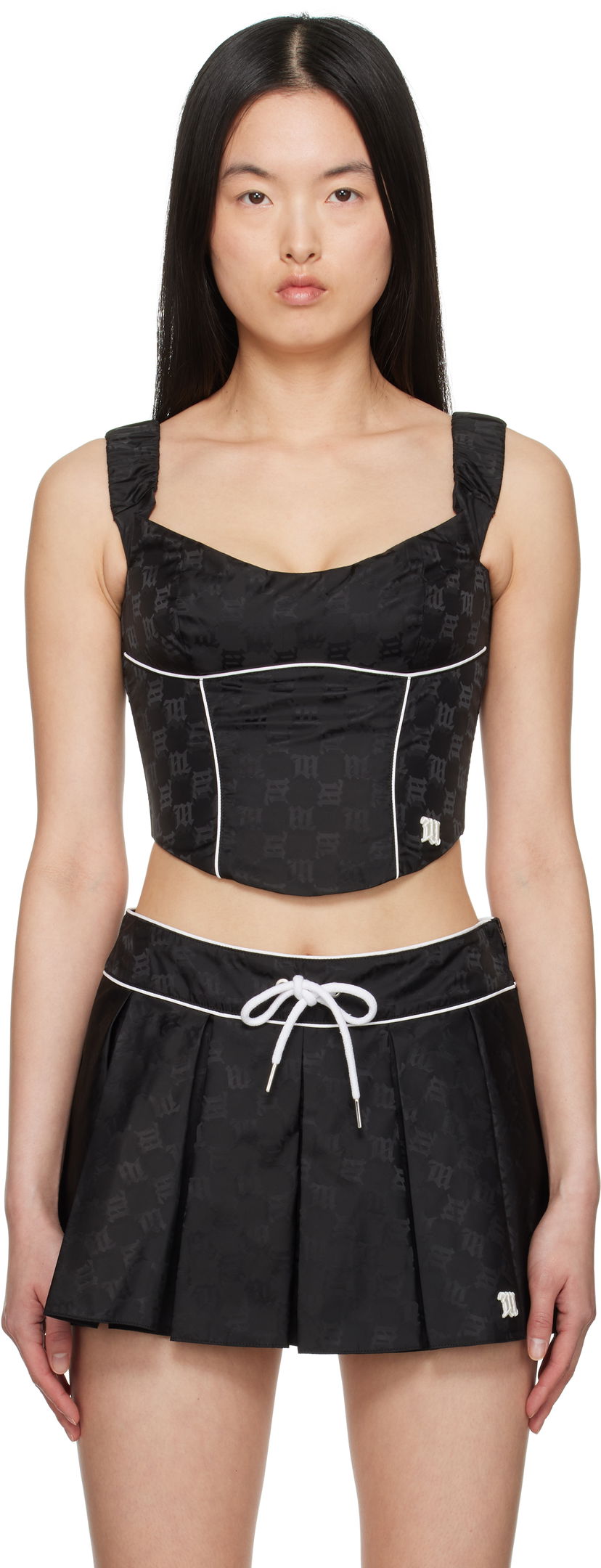 Спідниця MISBHV MISBHV Monogram Nylon Corset Top чорний | 250W104