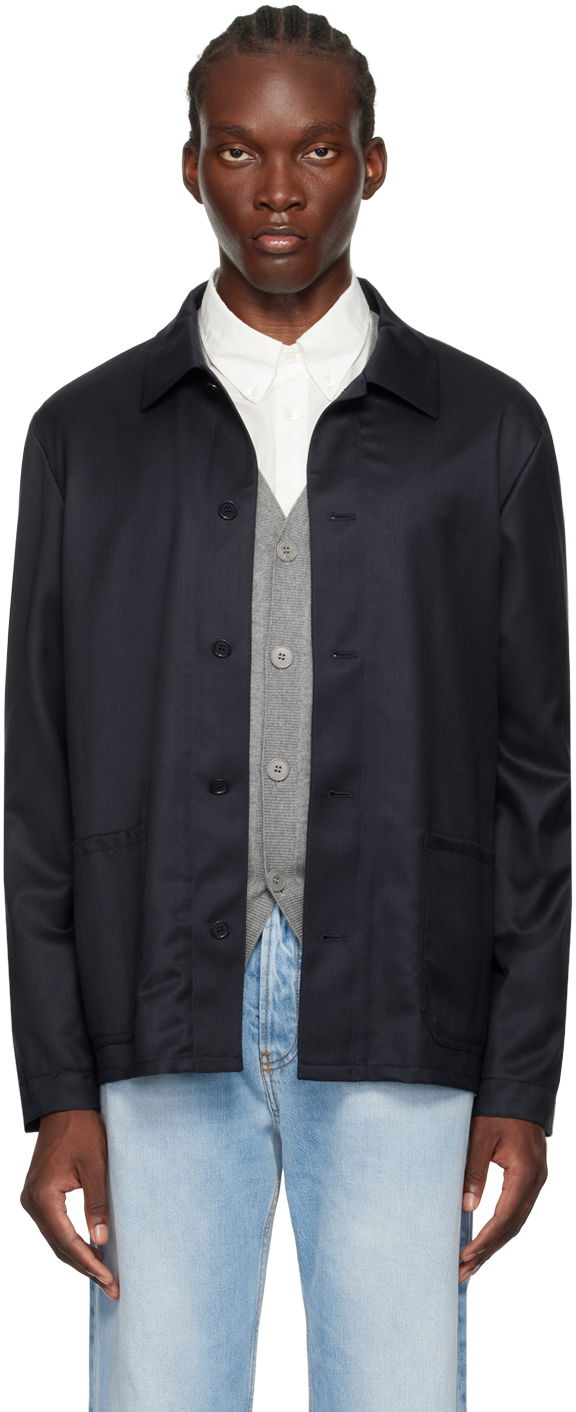 Куртка A.P.C. Navy Kerlouan Jacket темно-синій | WOAPO-H03053