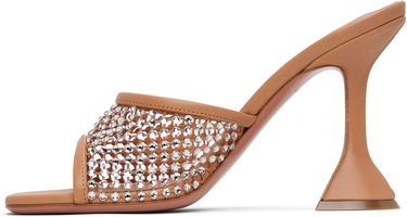 Догляд за взуттям Amina Muaddi Amina Muaddi Lupita Crystal Net Heeled Sandals бежевий | LUPITA CRYSTAL NET SLIPPER 95, 2