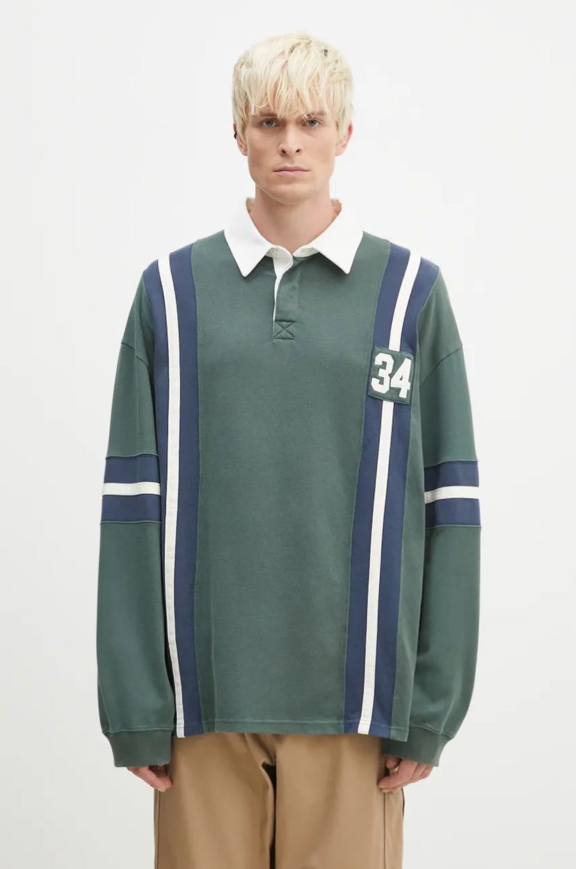 Сорочка поло Ambush Rugby Shirt Striped Зелений | BMGC002F24JER0015245
