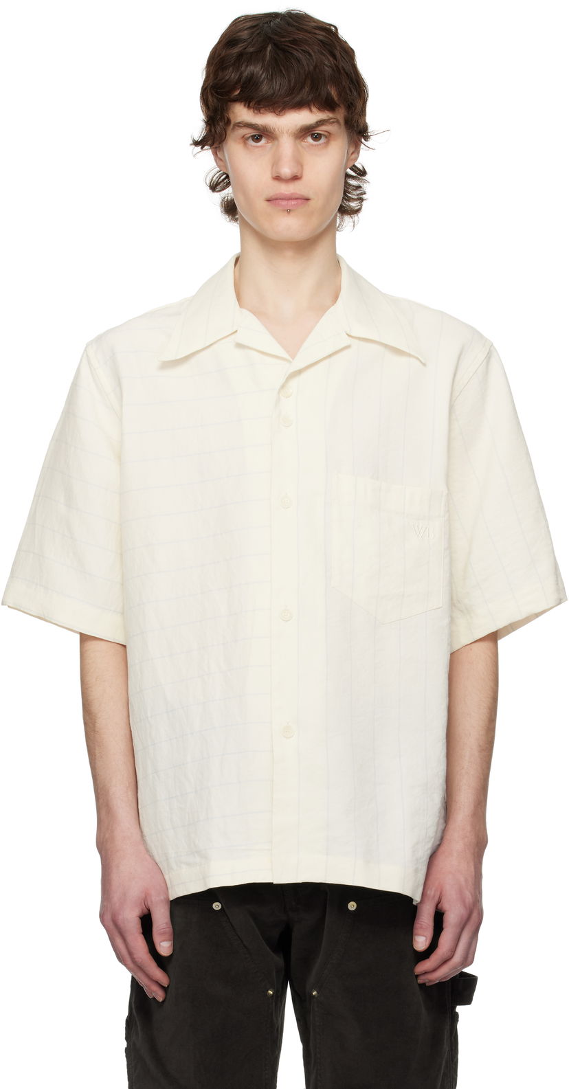 Сорочка Wales Bonner Wales Bonner Highlife Bowling Shirt білий | MS25SH08-VI02-0959 FLUID VISCO
