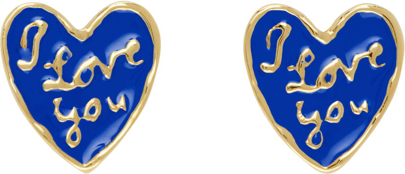 Сережки Chopova Lowena Chopova Lowena Lovers Heart Earrings Синій | 6574