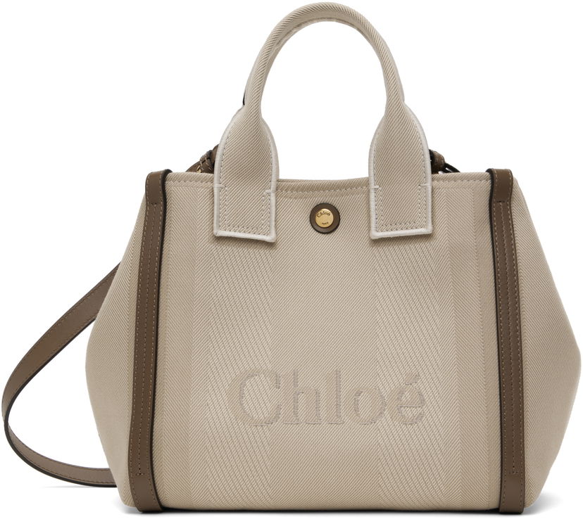 сумка-тоут CHLOÉ Chloé Small 'Chloé Carry' Tote Bag бежевий | CHC25SS911O65