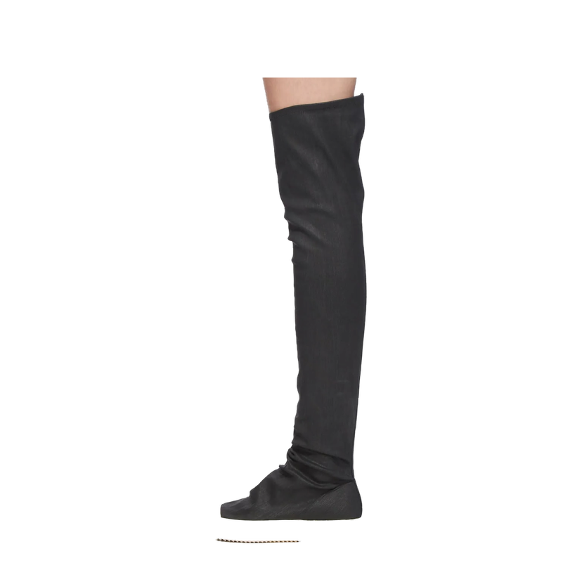 Кросівки та взуття Rick Owens Rick Owens DRKSHDW High Sock Flat Heel Boots чорний | DS02E7812.SBW