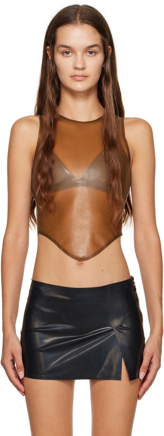 Безрукавка Miaou Miaou Jinx Sheer Tank Top Коричневий | 7044LTXBRW