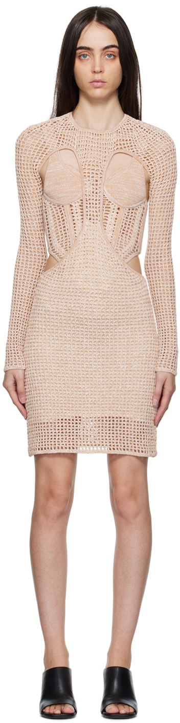 плаття Dion Lee Dion Lee Stirrup Knit Mini Dress бежевий | A7644F22
