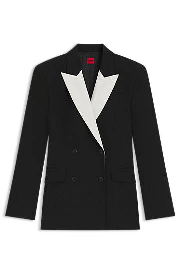 Куртка BOSS Regular Fit Contrast Lapel Blazer чорний | 50544752