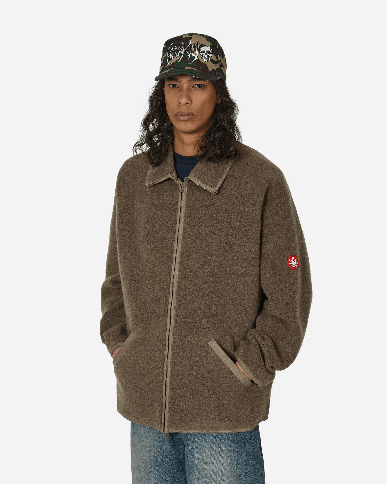Куртка Cav Empt Wool Boa Fleece Zip Up Jacket Khaki Зелений | CES25CS22 KHKI, 1