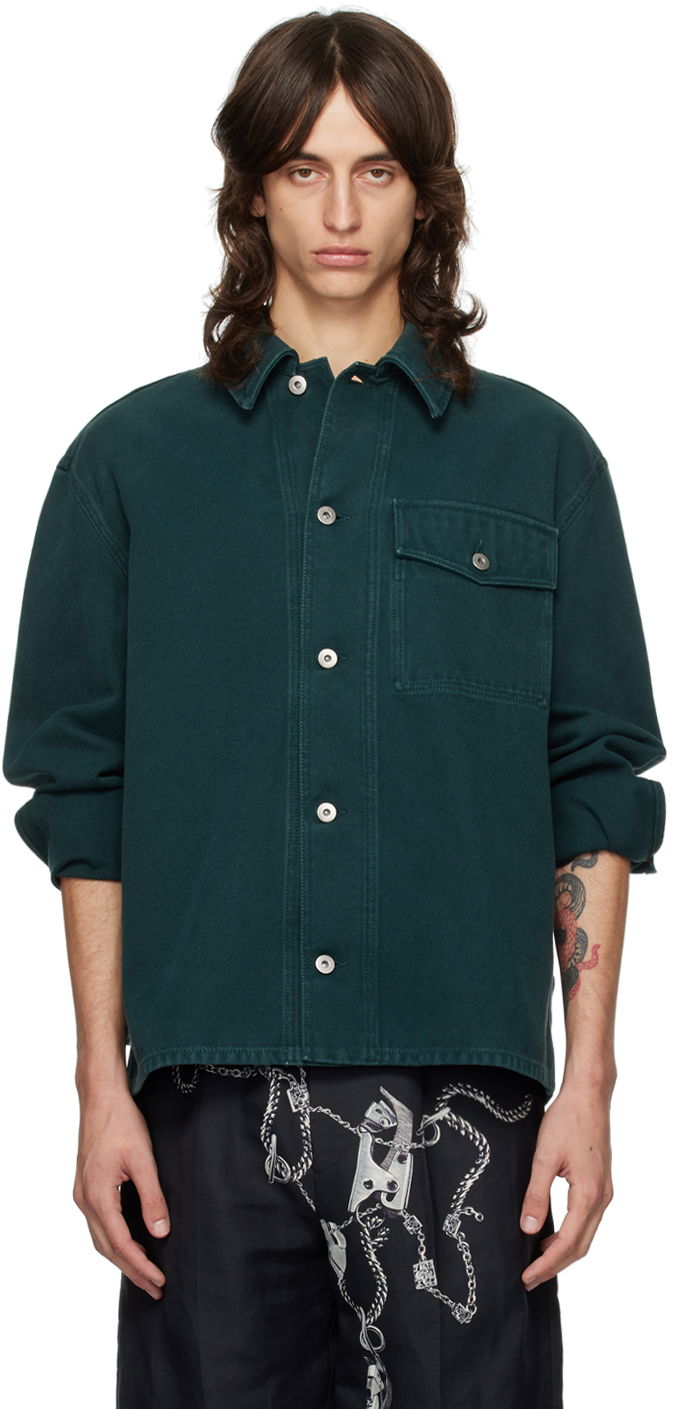 Сорочка Burberry Denim Overshirt Зелений | 8091783