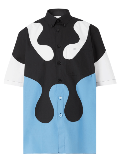 Футболка Burberry Abstract Print Cotton Button Down Shirt Синій | 8051924