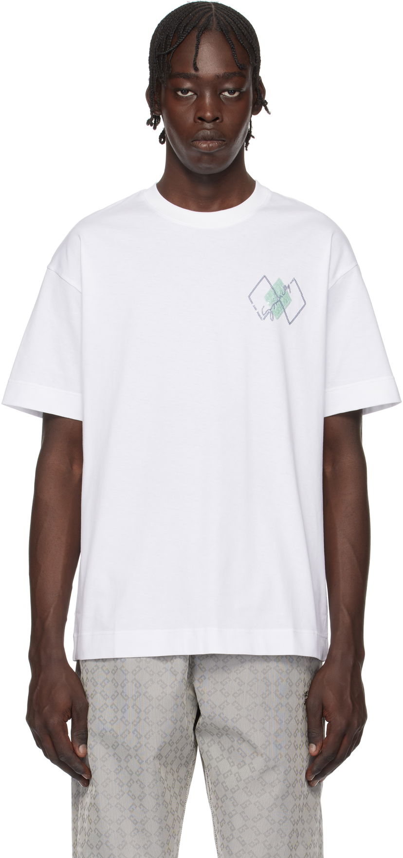 Футболка Givenchy Sequins Argyle Pattern T-Shirt білий | BM71MG3YPJ100